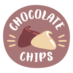Pantry label chocolate chips colored PNG Design