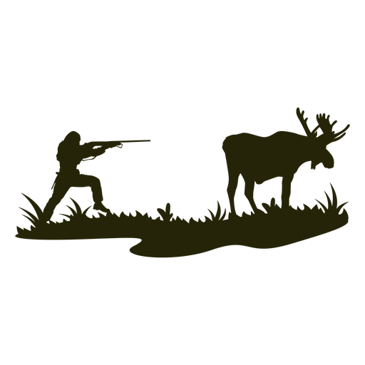 Silhueta de cervo com arma apontada Desenho PNG