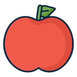 Icono simple manzana roja Diseño PNG