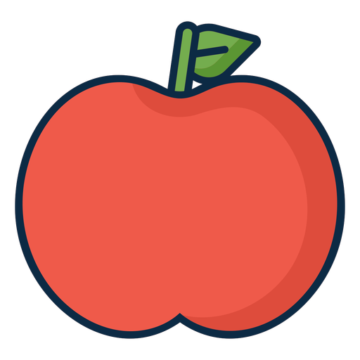 Icono simple manzana roja Diseño PNG