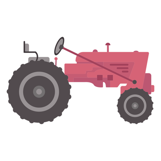 Side view tractor flat PNG Design