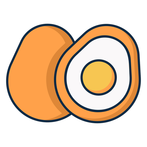 Icono de huevo en rodajas Diseño PNG
