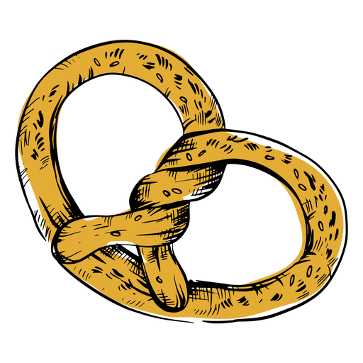 Twirly pretzel drawn PNG Design