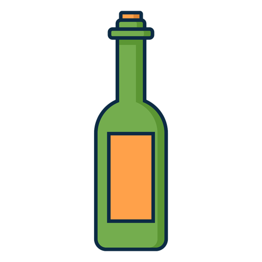 Icono de botella de vino verde Diseño PNG