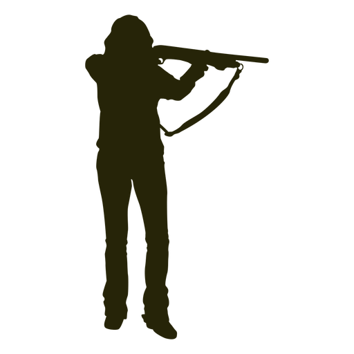 Woman gun pointing silhouette