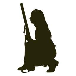 Silueta de pistola de cazador de mujer Diseño PNG
