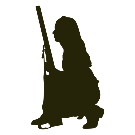 Frauenjägerpistolenschattenbild PNG-Design