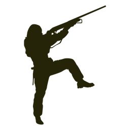 Silueta de mujer cazando Diseño PNG