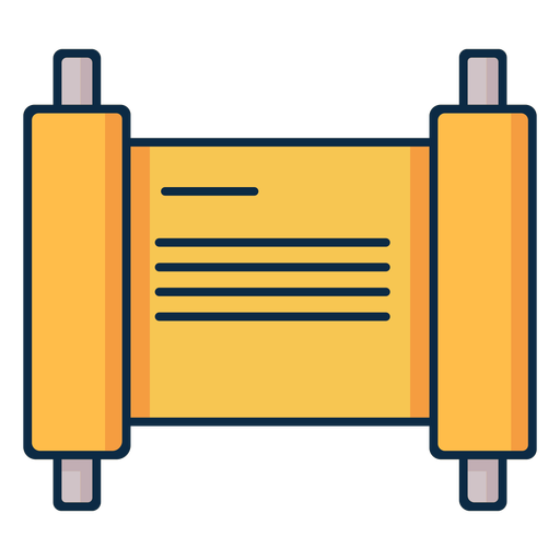 Icono de escritura de pergamino amarillo Diseño PNG