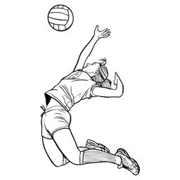 Volleyball player female spiking stroke PNG Design Transparent PNG