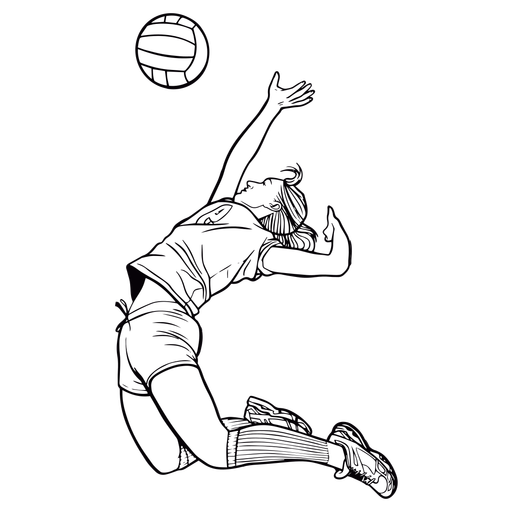 Weiblicher Spitzenschlag des Volleyballspielers PNG-Design
