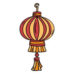Linterna china dibujada a mano Diseño PNG