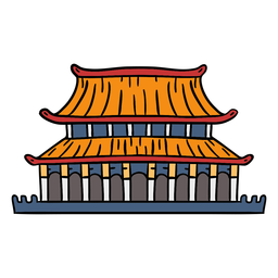 Hand drawn chinese palace PNG Design Transparent PNG