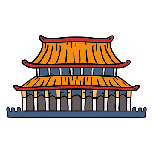 Hand drawn chinese palace - Transparent PNG & SVG vector file