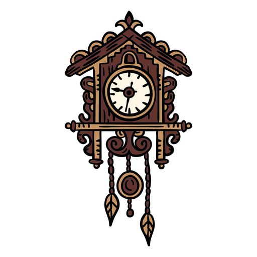 Reloj coo coo clásico dibujado a mano Diseño PNG