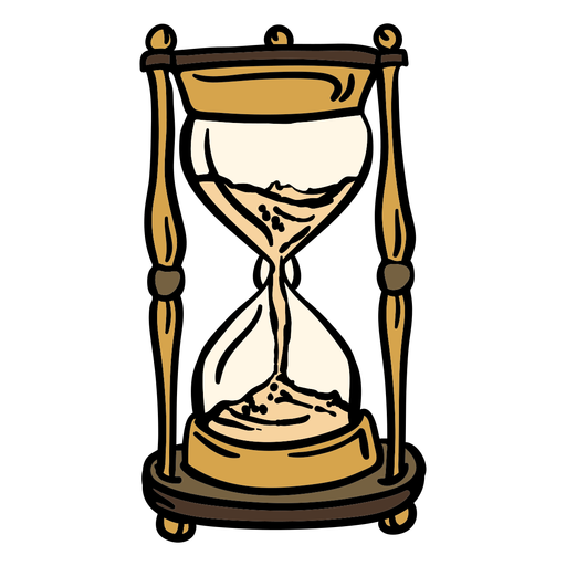 Hand drawn classic hourglass PNG Design