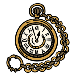 Hand drawn classic pocket watch PNG Design Transparent PNG