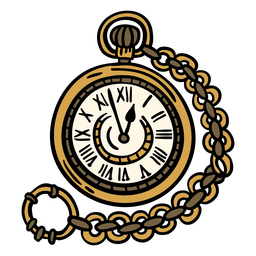 Handgezeichnete klassische Taschenuhr PNG-Design