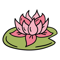 Lótus flutuante desenhado à mão Desenho PNG