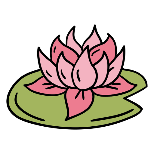 Hand gezeichneter schwimmender Lotus PNG-Design