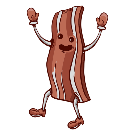 Hand drawn friendly face bacon Transparent PNG & SVG vector file