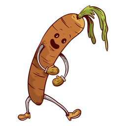 Zanahoria cara amiga dibujada a mano Diseño PNG
