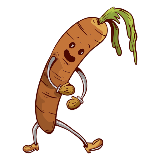 Hand drawn friendly face carrot PNG Design