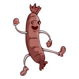 Salsicha de rosto amigável desenhada à mão Desenho PNG