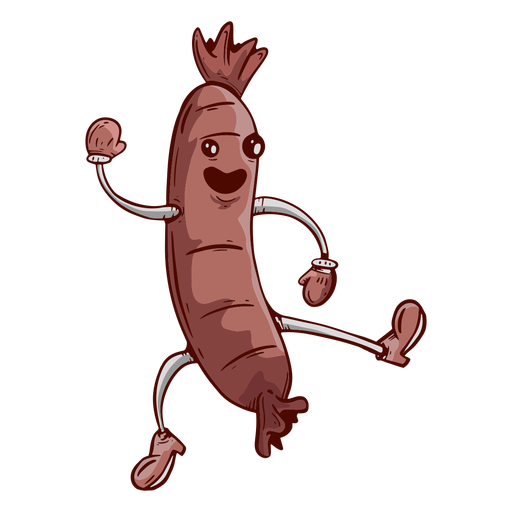 Hand drawn friendly face sausage Transparent PNG & SVG vector file