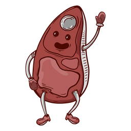 Hand gezeichnetes freundliches Gesichtssteak PNG-Design