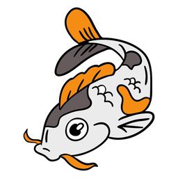 Pez koi dibujado a mano Diseño PNG
