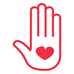 Símbolo de adopción de corazón de mano