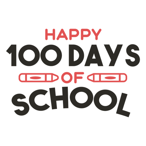 Gl?ckliche 100 Tage Schulbeschriftung PNG-Design