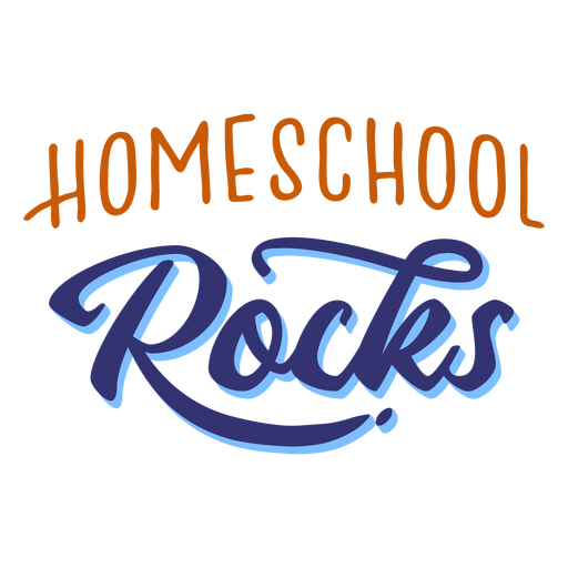 Homeschool rocks lettering PNG Design