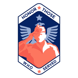 Honre aqueles servidos com distintivo de veterano Desenho PNG