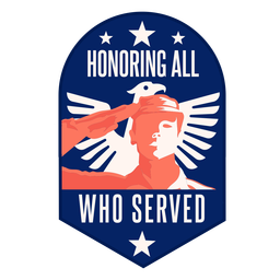 Distintivo Honor Veteran Salue Eagle Wing Desenho PNG