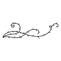 Curso de espinho de redemoinho ornamental horizontal Desenho PNG