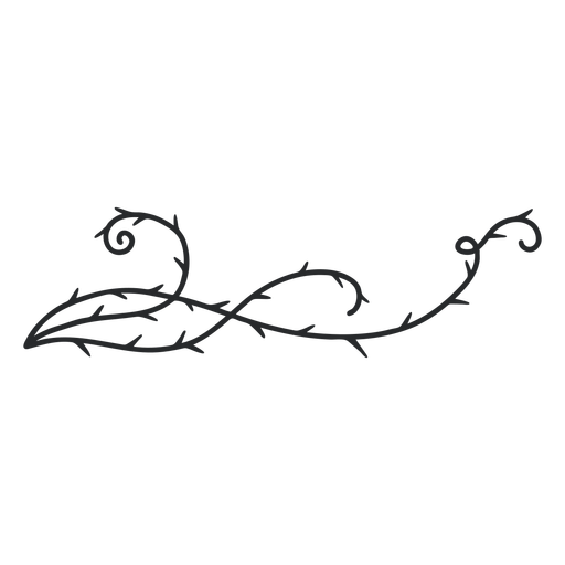 Curso de espinho de redemoinho ornamental horizontal Desenho PNG