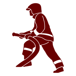 Schlauchprofil Feuerwehrmann Silhouette PNG-Design