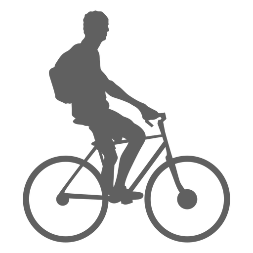 Idle cyclist silhouette
