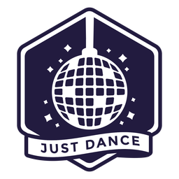 Insignia hexagonal de bola de discoteca solo bailando Diseño PNG