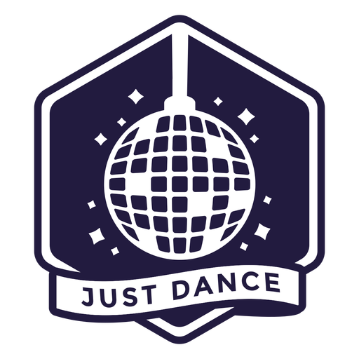 Distintivo de hexágono de bola de discoteca apenas dançando Desenho PNG