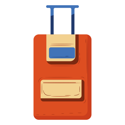 Orange carry on luggage illustration