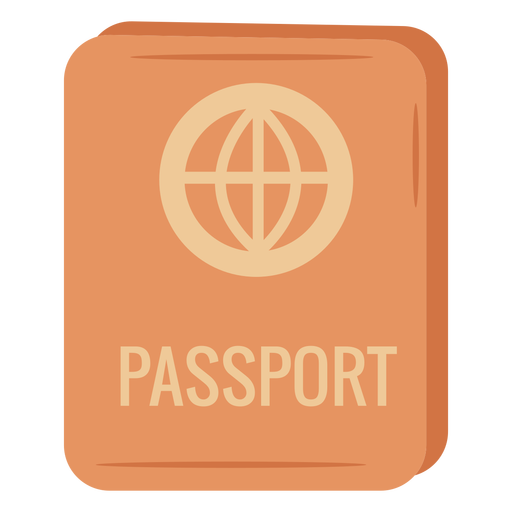 Orange passport icon illustration