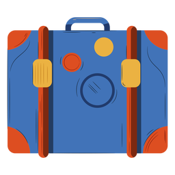 Ilustração de bagagem azul Ornage Desenho PNG