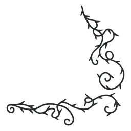 Zierwirbel-Dorn-Randstrich PNG-Design