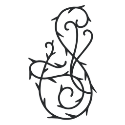Golpe de espina de remolino ornamental Diseño PNG