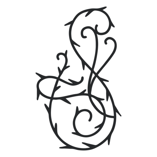 Download Ornamental swirl thorn stroke - Transparent PNG & SVG ...