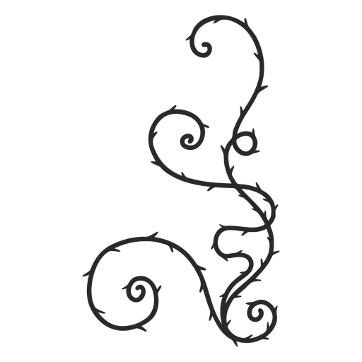 Ornamental thorn swirl stroke PNG Design