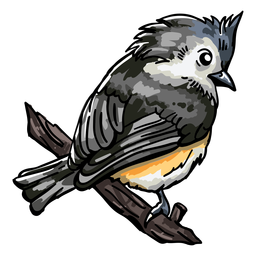 Realistic hand drawn bird perching PNG Design